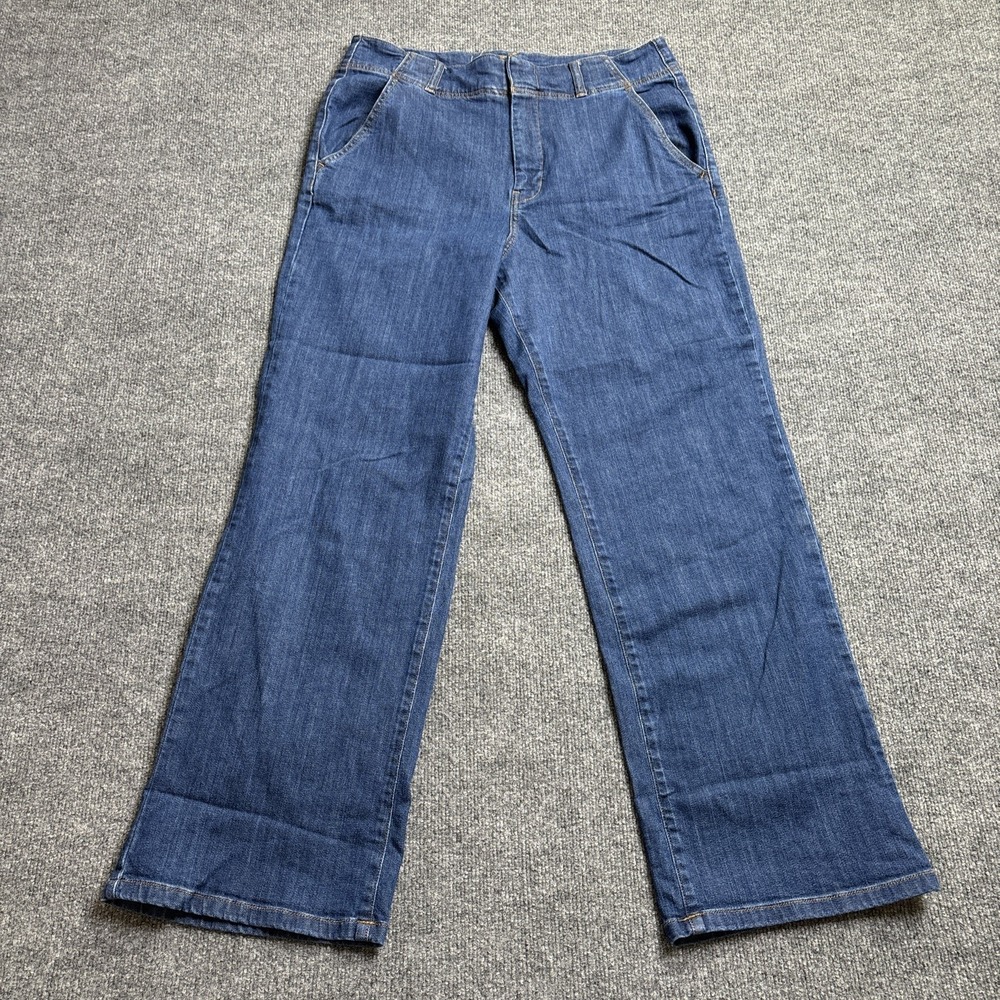 PILCRO Wide Leg Trouser Jeans Women's 32 Medium Wash Stretch Denim Retro Trendy